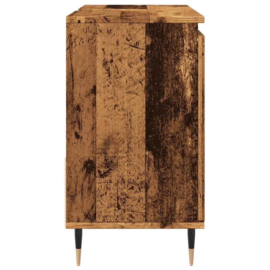Armoire de salle de bain vieux bois 65x33x60 cm bois ingénierie - 5