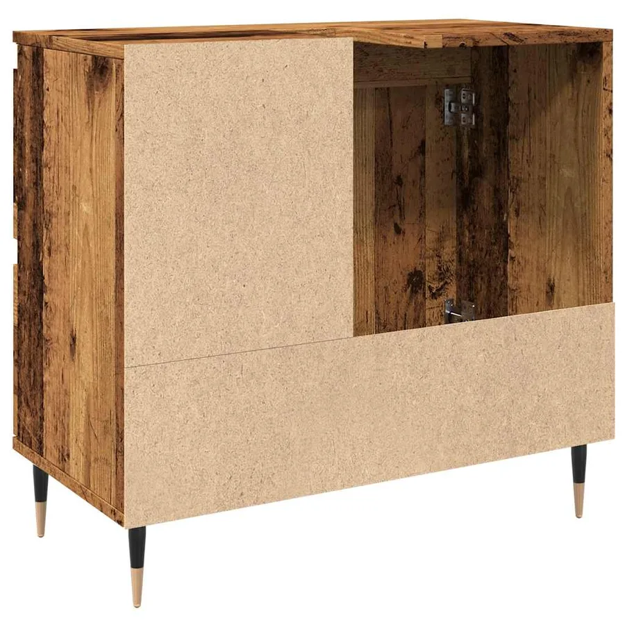 Armoire de salle de bain vieux bois 65x33x60 cm bois ingénierie - 6