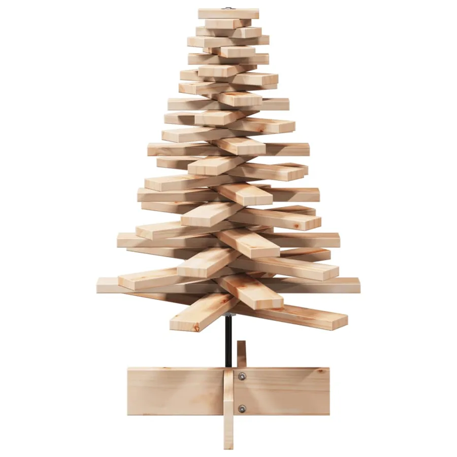 Arbre de Noël en bois pour décoration 80 cm bois massif de pin - 3