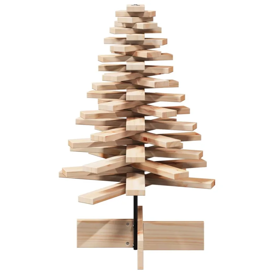 Arbre de Noël en bois pour décoration 80 cm bois massif de pin - 4