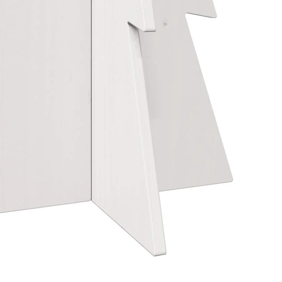 Arbre de Noël en bois pour décoration blanc 112 cm pin massif - 6