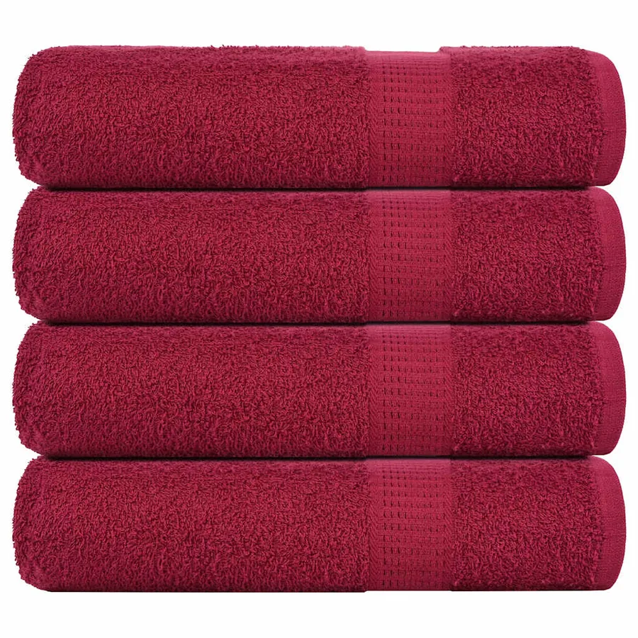 Serviettes de bain FROGN 4 pcs bordeaux 100x150cm 360 g/m²
