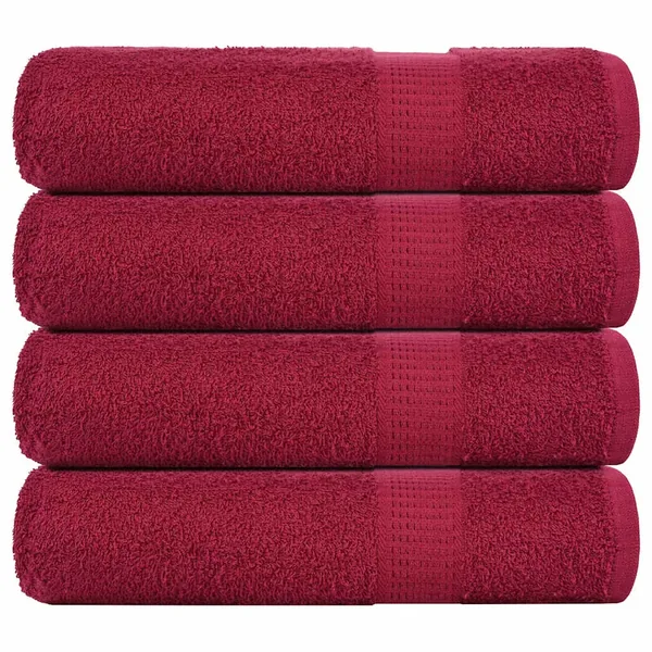Serviettes de bain FROGN 4 pcs bordeaux 100x150cm 360 g/m²