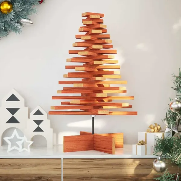 Arbre de Noël en bois pour décoration 80 cm bois de pin massif