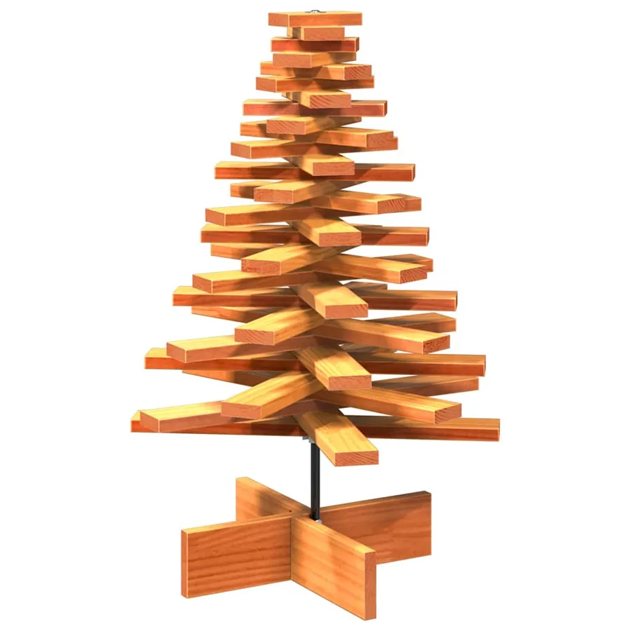 Arbre de Noël en bois pour décoration 80 cm bois de pin massif - 5