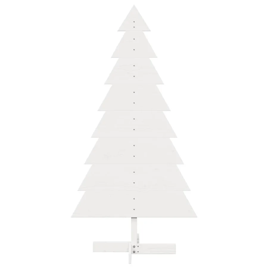Arbre de Noël en bois pour décoration blanc 150 cm pin massif - 3