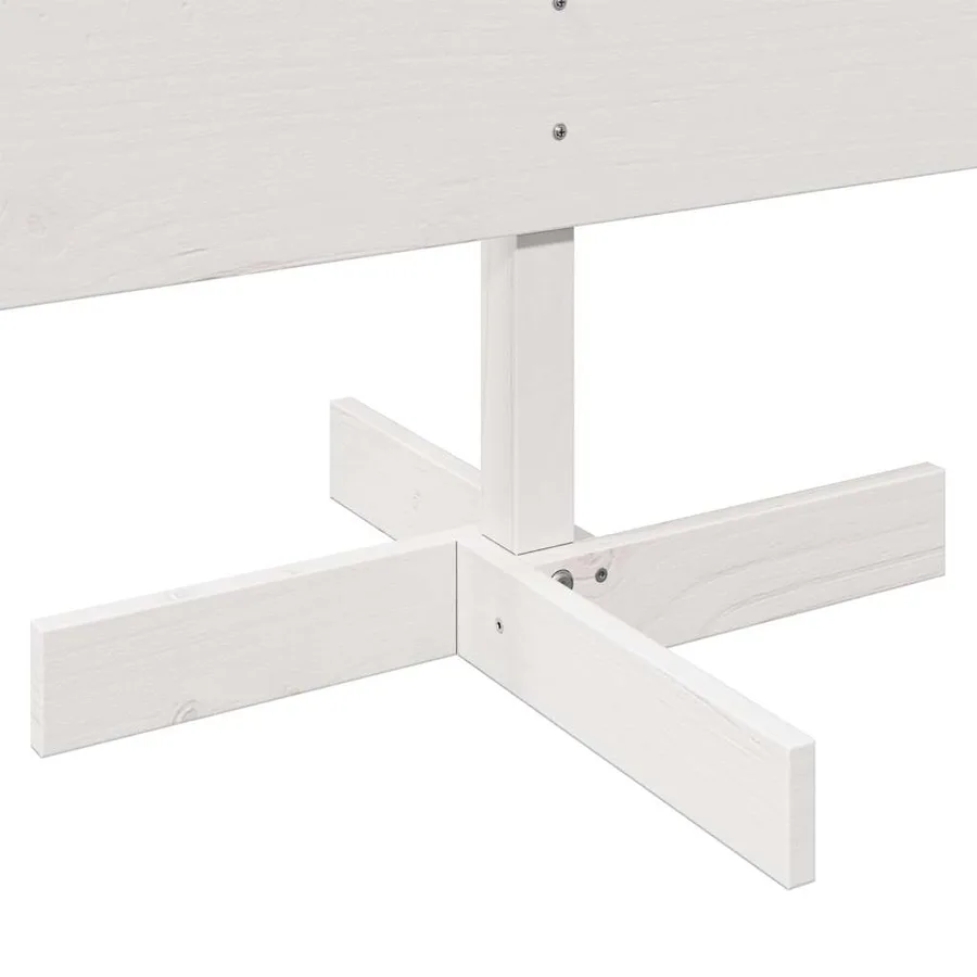 Arbre de Noël en bois pour décoration blanc 150 cm pin massif - 6