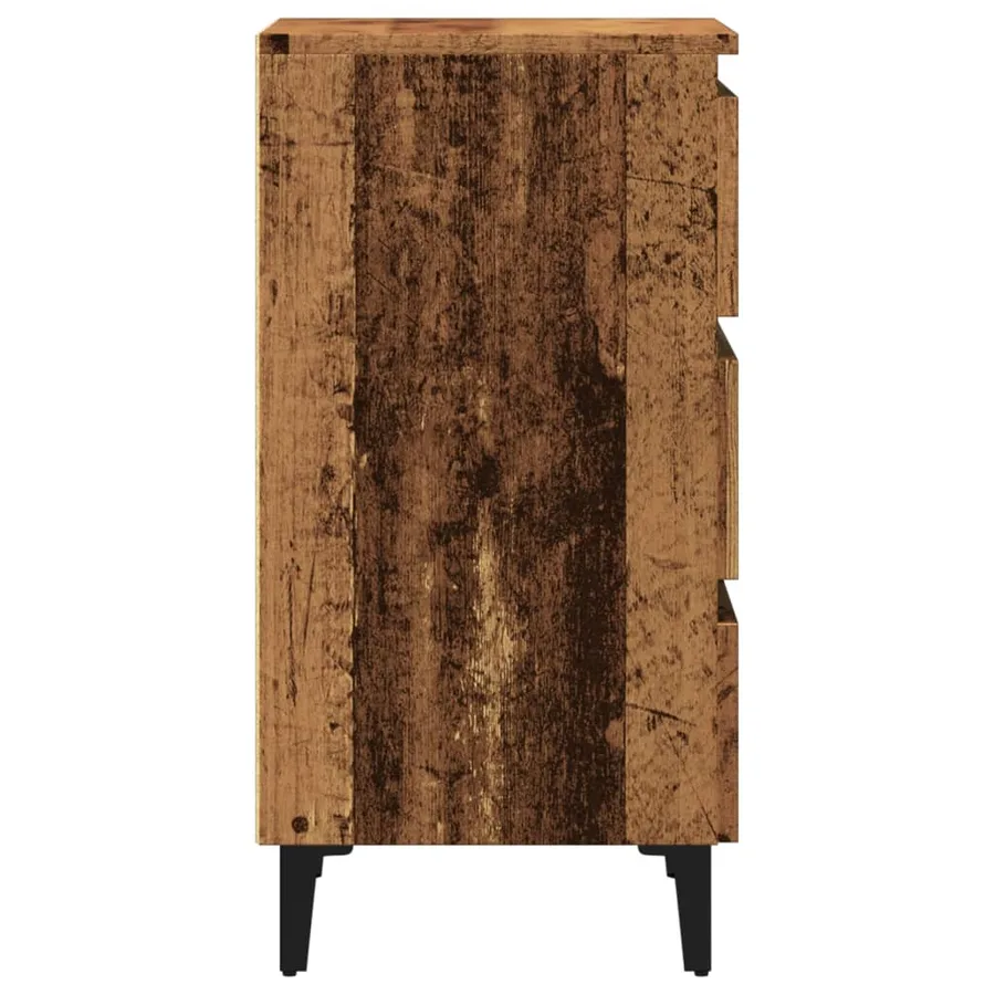 Table de chevet avec pieds en métal vieux bois 40x35x69 cm - 6