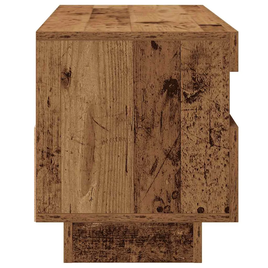 Meuble TV avec lumières LED vieux bois bois d'ingénierie - 8