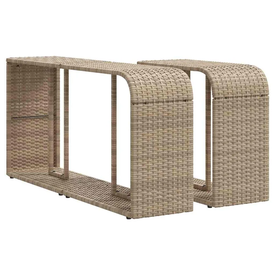 Salon de jardin avec coussins 10 pcs beige résine tressée - 7