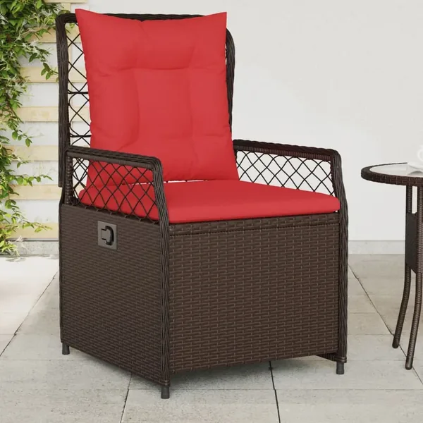 Chaises de jardin inclinables lot de 2 marron résine tressée
