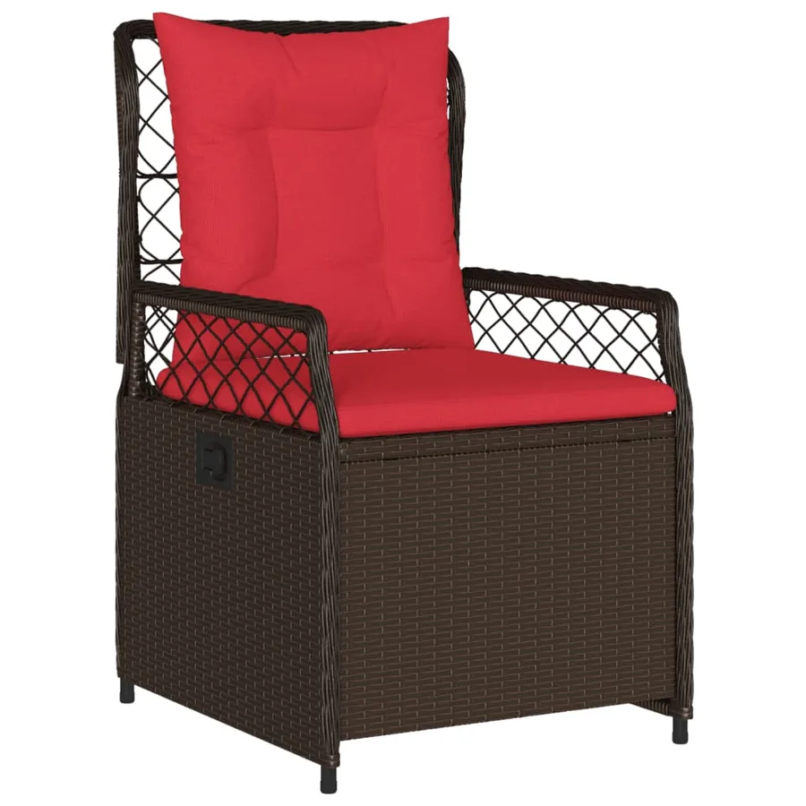 Chaises de jardin inclinables lot de 2 marron résine tressée - 4