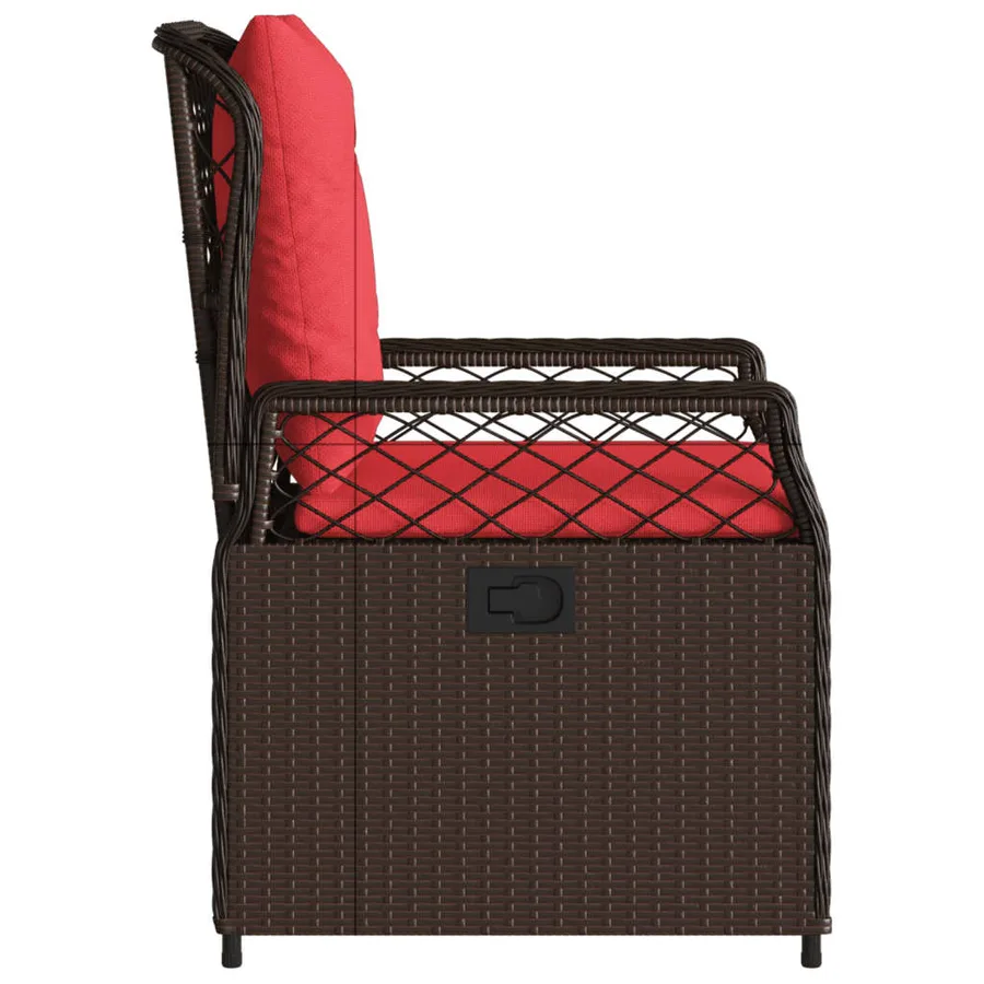 Chaises de jardin inclinables lot de 2 marron résine tressée - 6