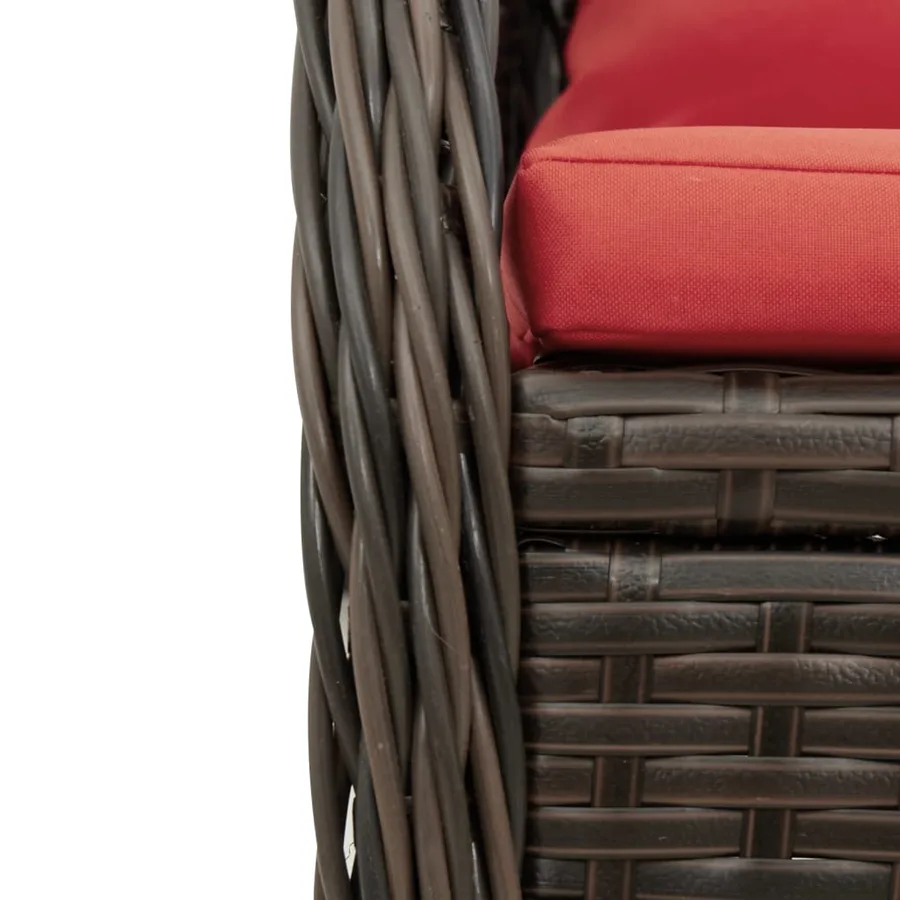 Chaises de jardin inclinables lot de 2 marron résine tressée - 9