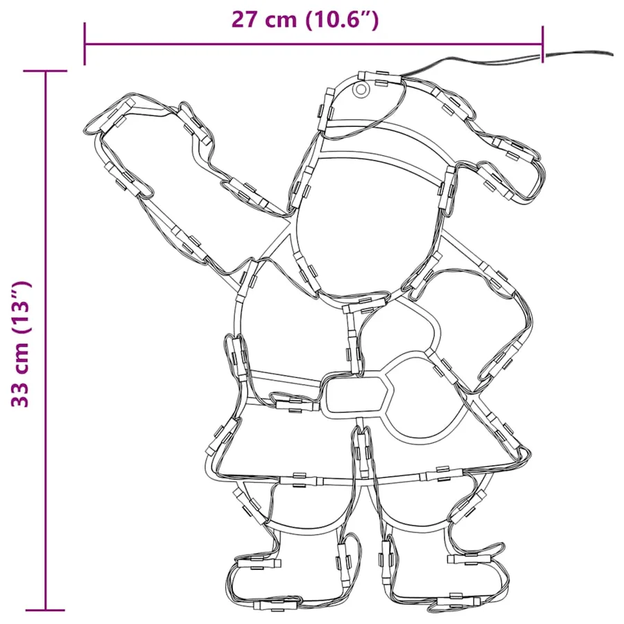 Lumières de Noël silhouette du Père Noël 2 pcs 35 LED - 12