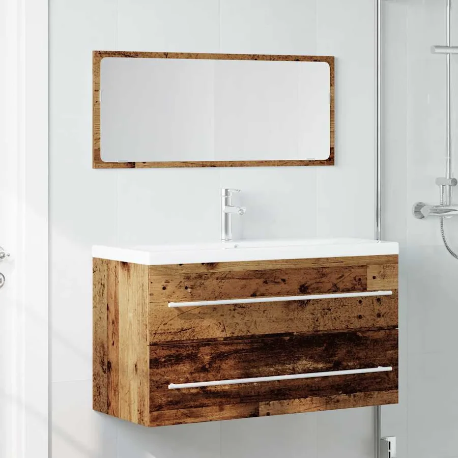 Ensemble de meubles salle de bain 2 pcs bois d'ingénierie - 3