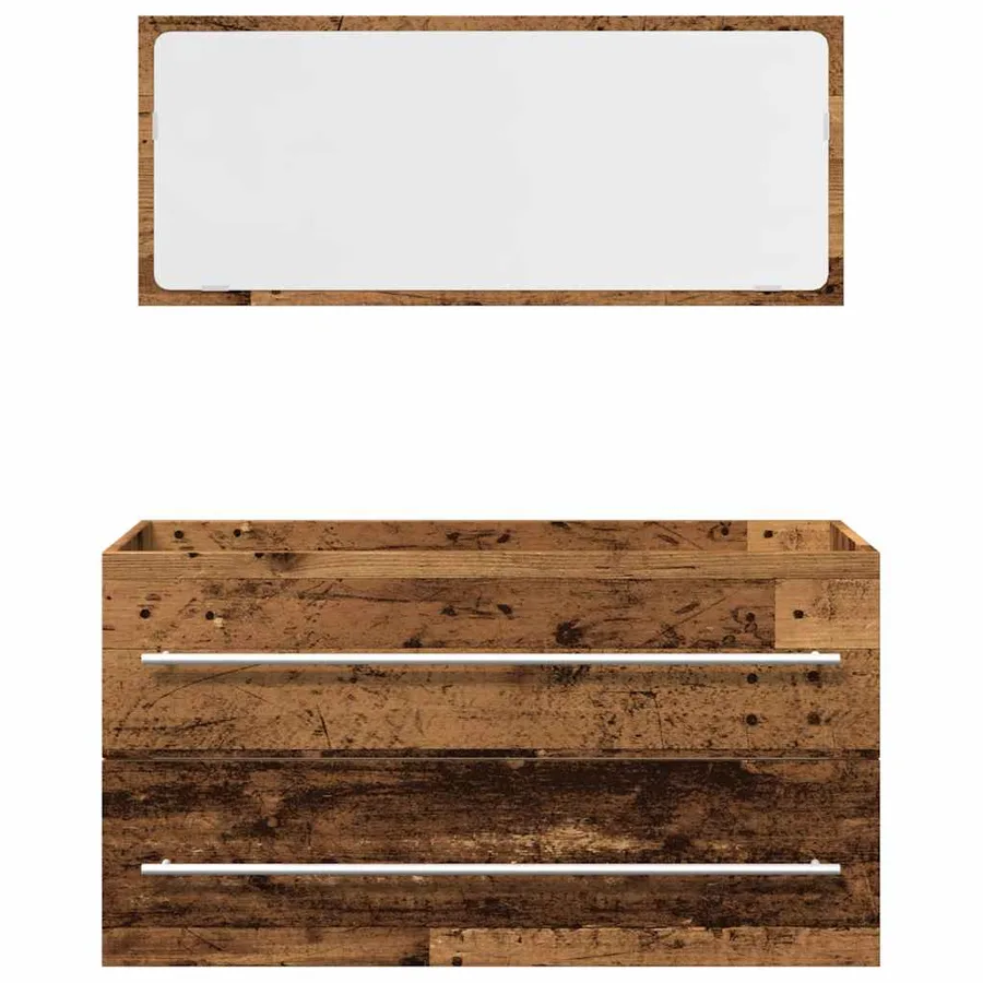 Ensemble de meubles salle de bain 2 pcs bois d'ingénierie - 4