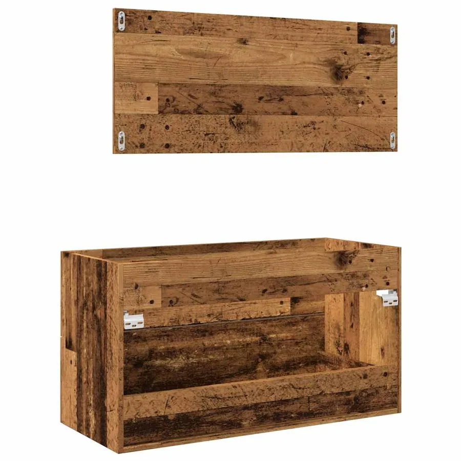 Ensemble de meubles salle de bain 2 pcs bois d'ingénierie - 7