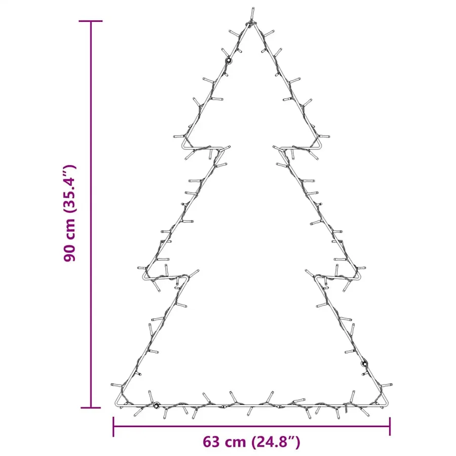 Lumières de Noël silhouette d'arbre de Noël 115 LED blanc chaud - 8
