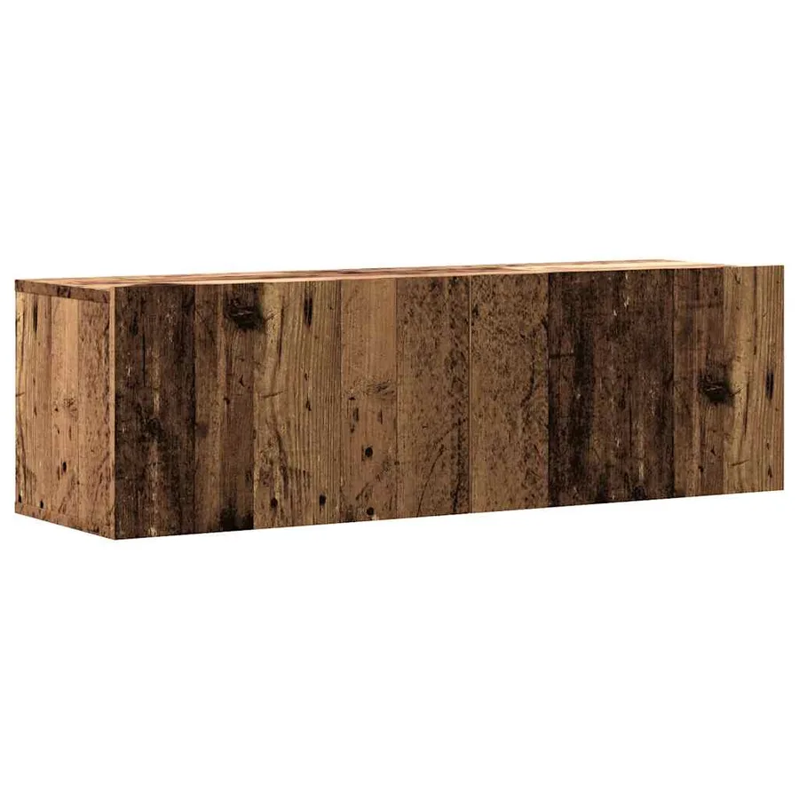 Meuble TV mural vieux bois 100x30x30 cm bois d'ingénierie - 2