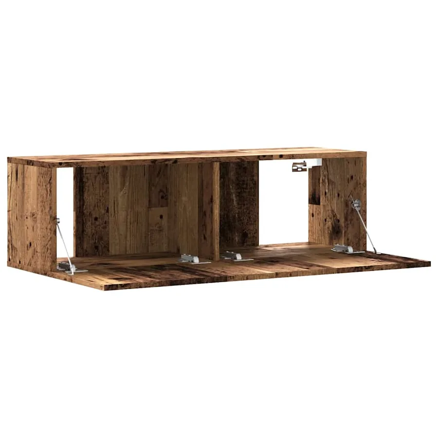 Meuble TV mural vieux bois 100x30x30 cm bois d'ingénierie - 7