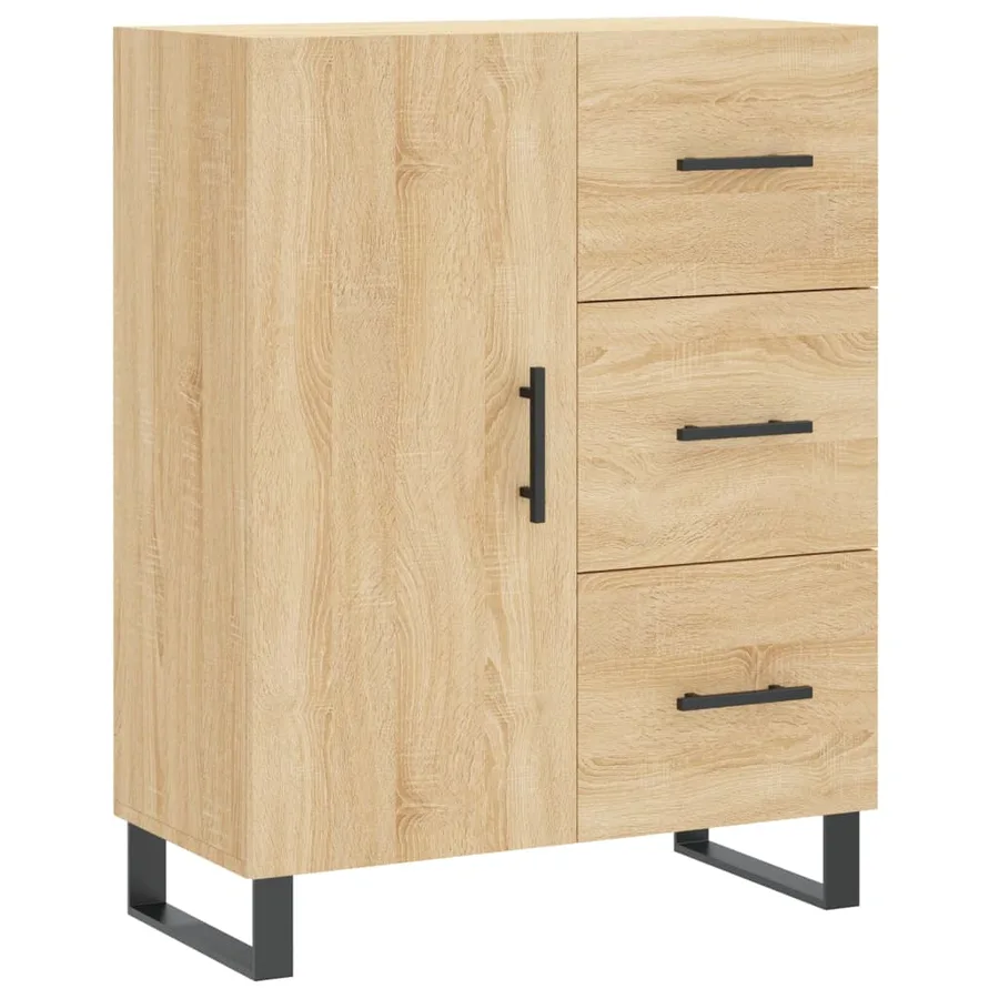Buffet haut Chêne sonoma 69,5x34x180 cm Bois d'ingénierie - 7