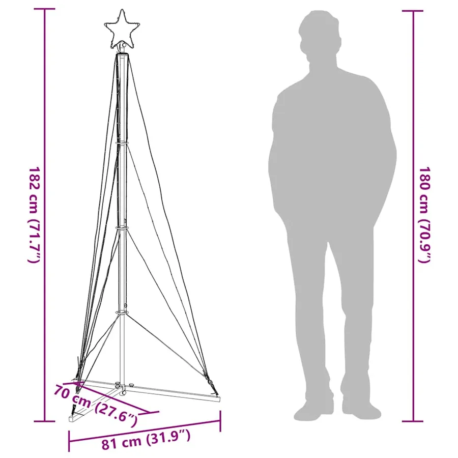Sapin de Noël à LED 363 LED blanc froid 182 cm - 12