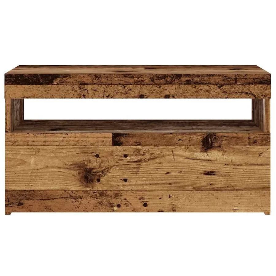 Meuble TV avec lumières LED vieux bois bois d'ingénierie - 7