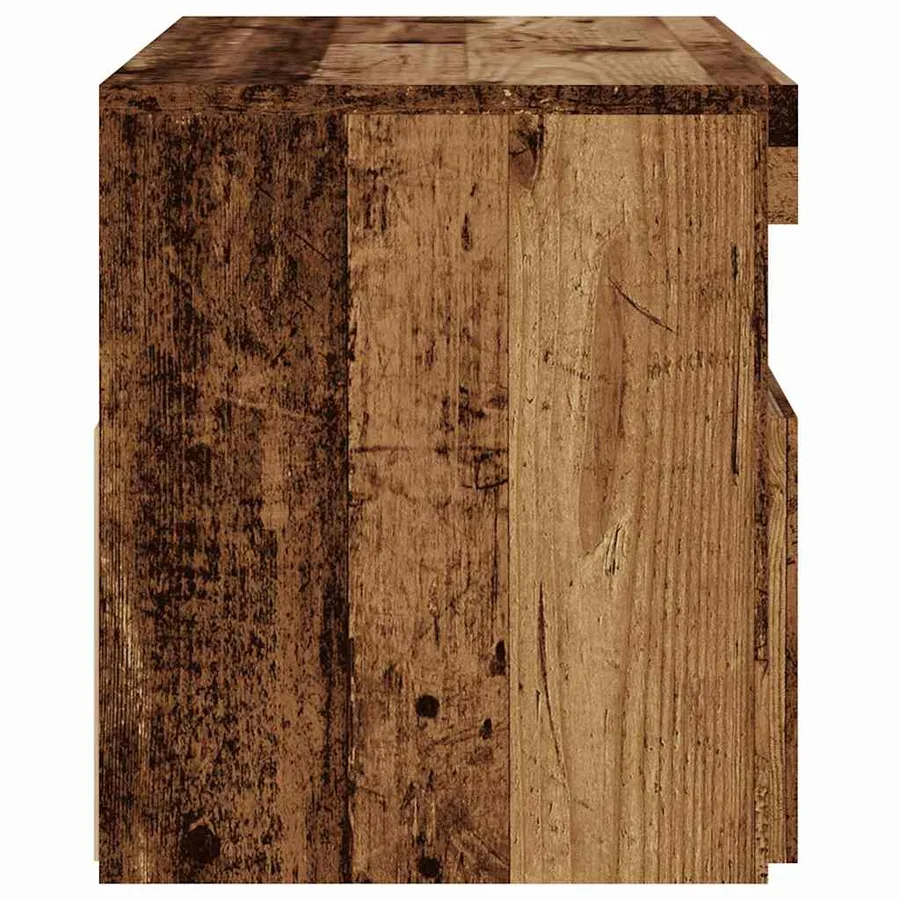 Meuble TV avec lumières LED vieux bois bois d'ingénierie - 9
