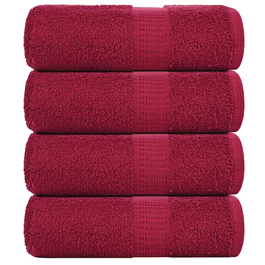Serviettes de toilette FROGN 4 pièces Bordeaux 30x30 cm 360 g/m²
