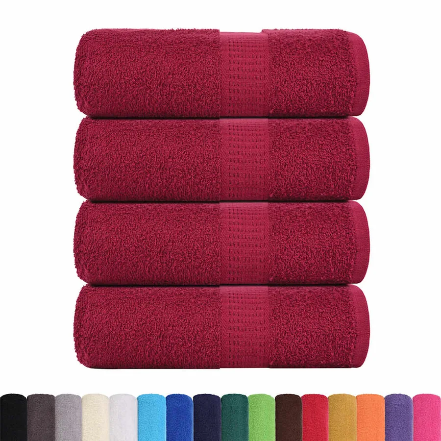 Serviettes de toilette FROGN 4 pièces Bordeaux 30x30 cm 360 g/m² - 2