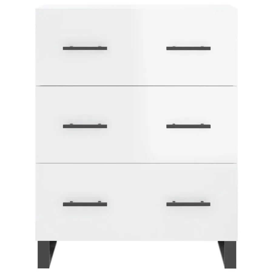 Buffet haut Blanc brillant 69,5x34x180 cm Bois d'ingénierie - 8