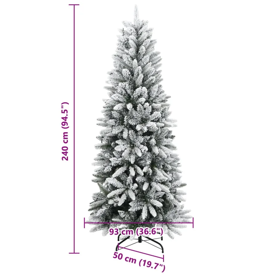 Sapin de Noël artificiel 300 LED et neige floquée 240 cm - 11