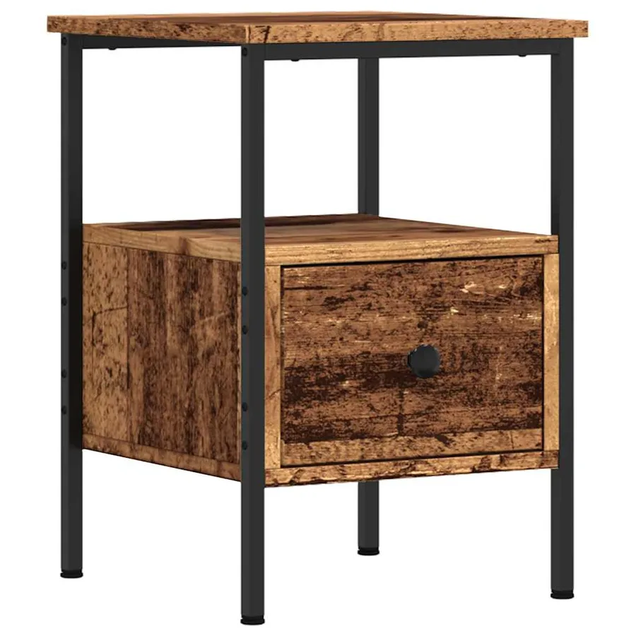 Tables de chevet 2 pcs vieux bois 34x36x50 cm bois d'ingénierie - 6