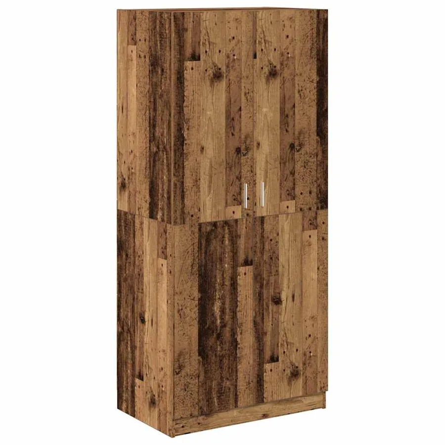 Garde-robe vieux bois 90x52x200 cm bois d'ingénierie - 2