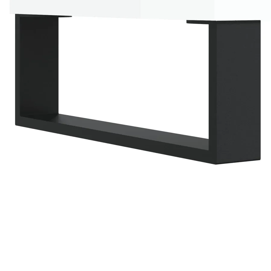 Buffet haut Blanc brillant 69,5x34x180 cm Bois d'ingénierie - 11
