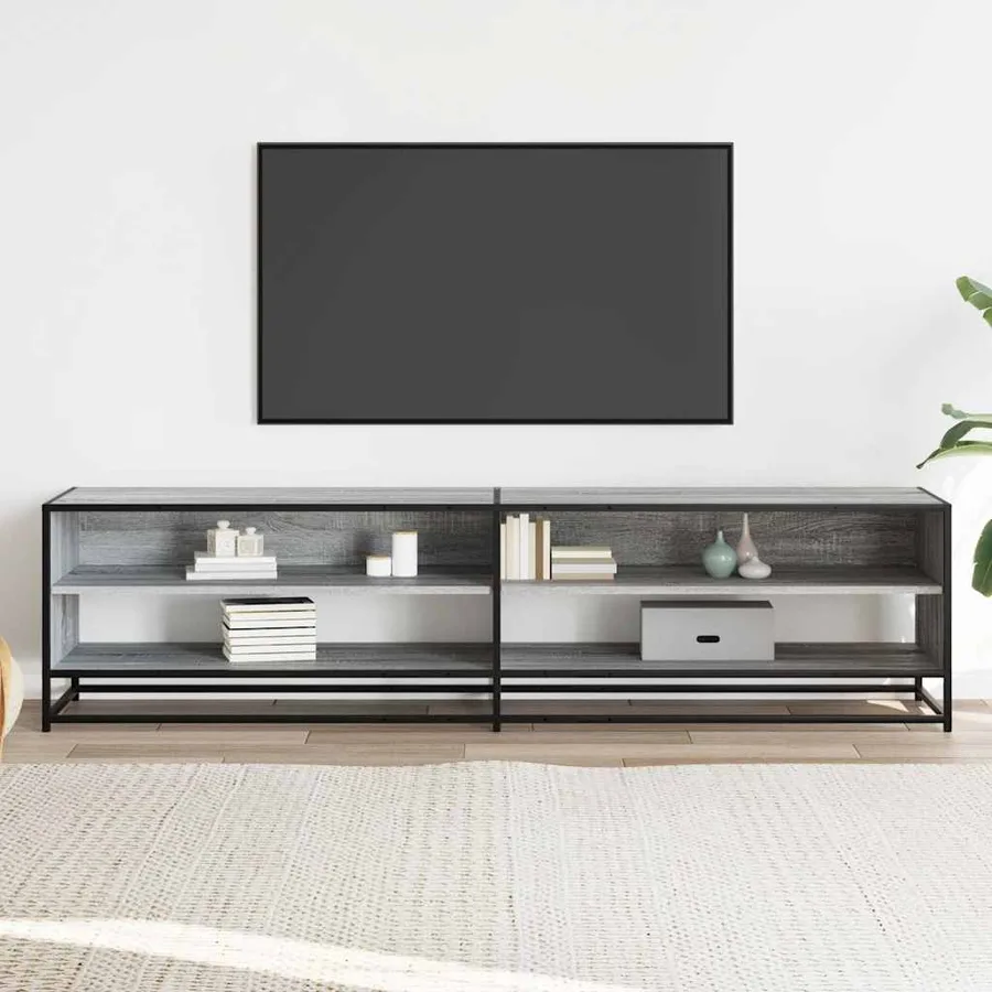 Meuble TV sonoma gris 180,5x40x46 cm bois d'ingénierie - 3