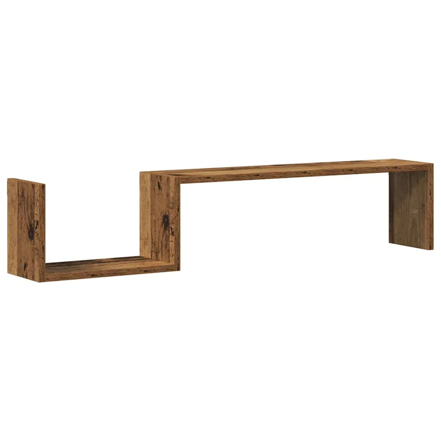 Étagères murales 2 pcs vieux bois 100x15x20cm bois d'ingénierie - 5
