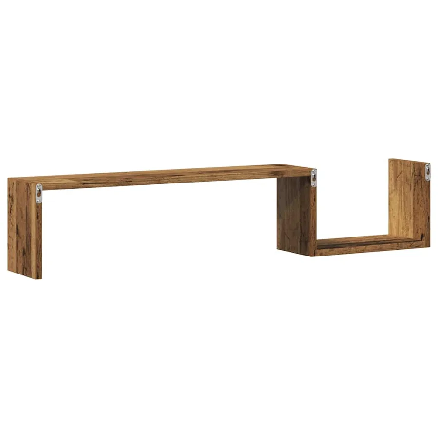 Étagères murales 2 pcs vieux bois 100x15x20cm bois d'ingénierie - 7
