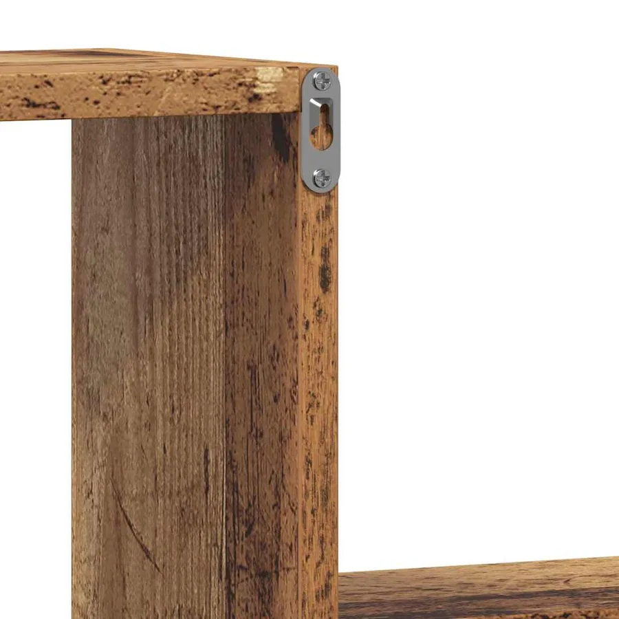 Étagères murales 2 pcs vieux bois 100x15x20cm bois d'ingénierie - 8