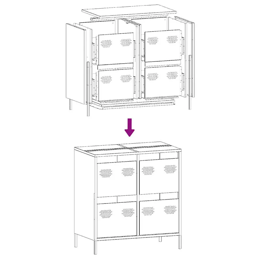 Buffet blanc 68x39x73,5 cm acier laminé à froid - 11