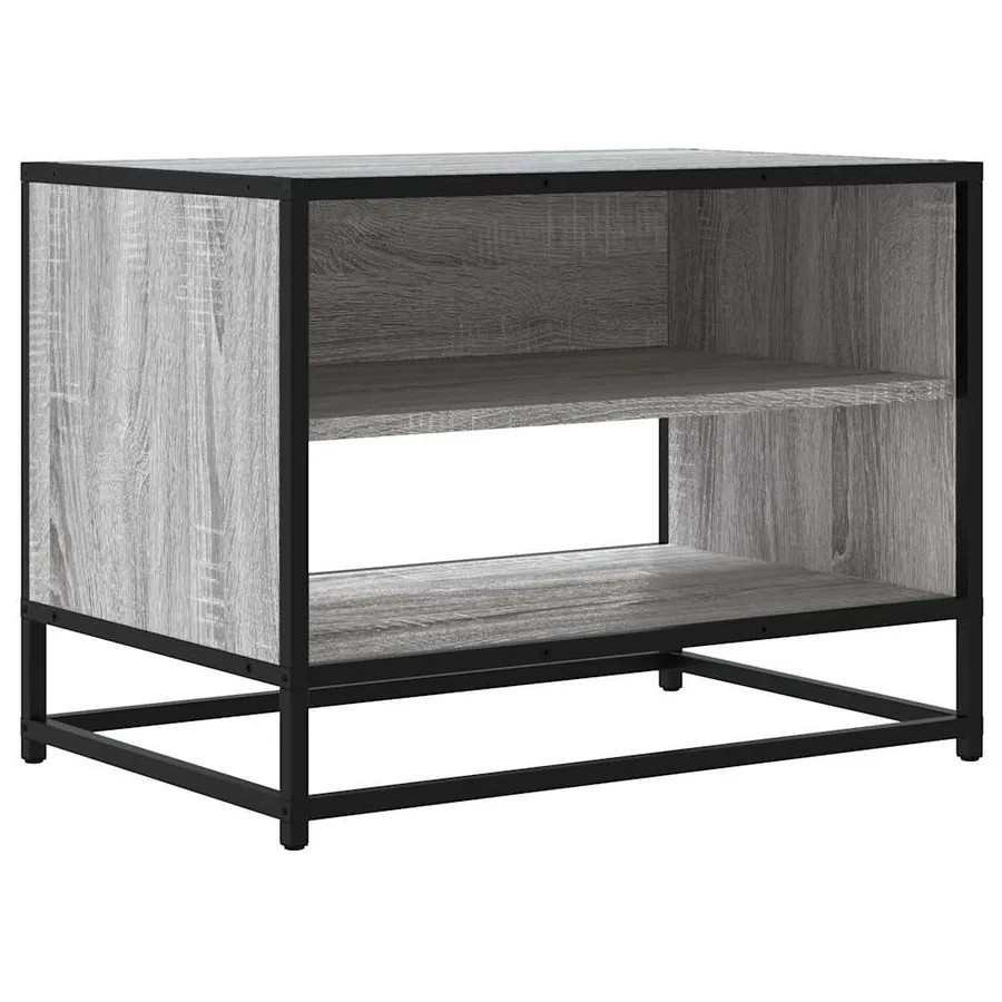 Meuble TV sonoma gris 61x40x46 cm bois d'ingénierie et métal - 2