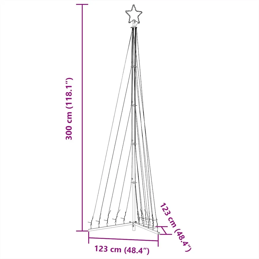 Sapin de Noël à LED 495 LED blanc chaud 300,5 cm - 11