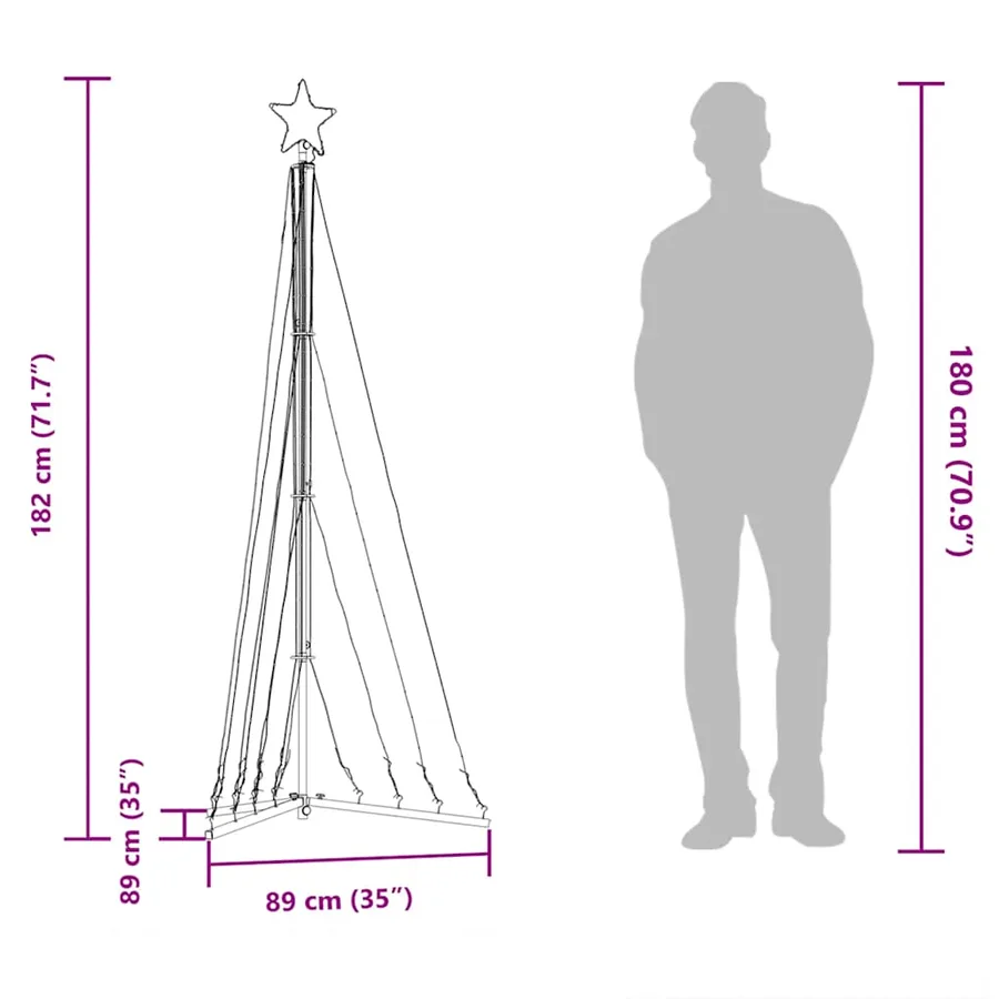 Sapin de Noël à LED 339 LED blanc froid 182 cm - 12