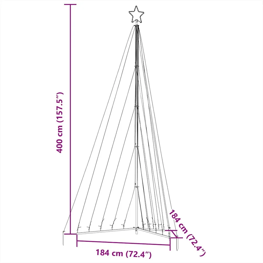 Sapin de Noël à LED 570 LED blanc froid 399 cm - 11