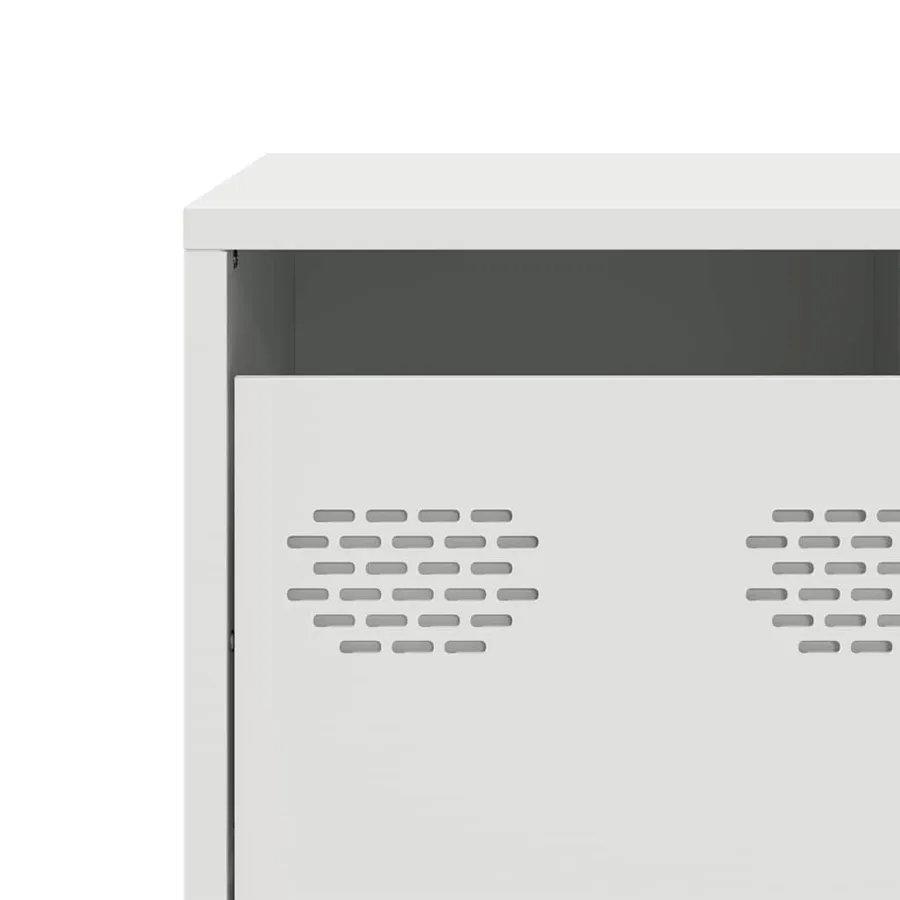 Meuble TV blanc 68x39x43,5 cm acier laminé à froid - 10