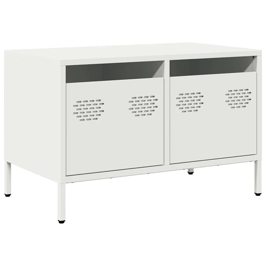 Meuble TV blanc 68x39x43,5 cm acier laminé à froid - 2