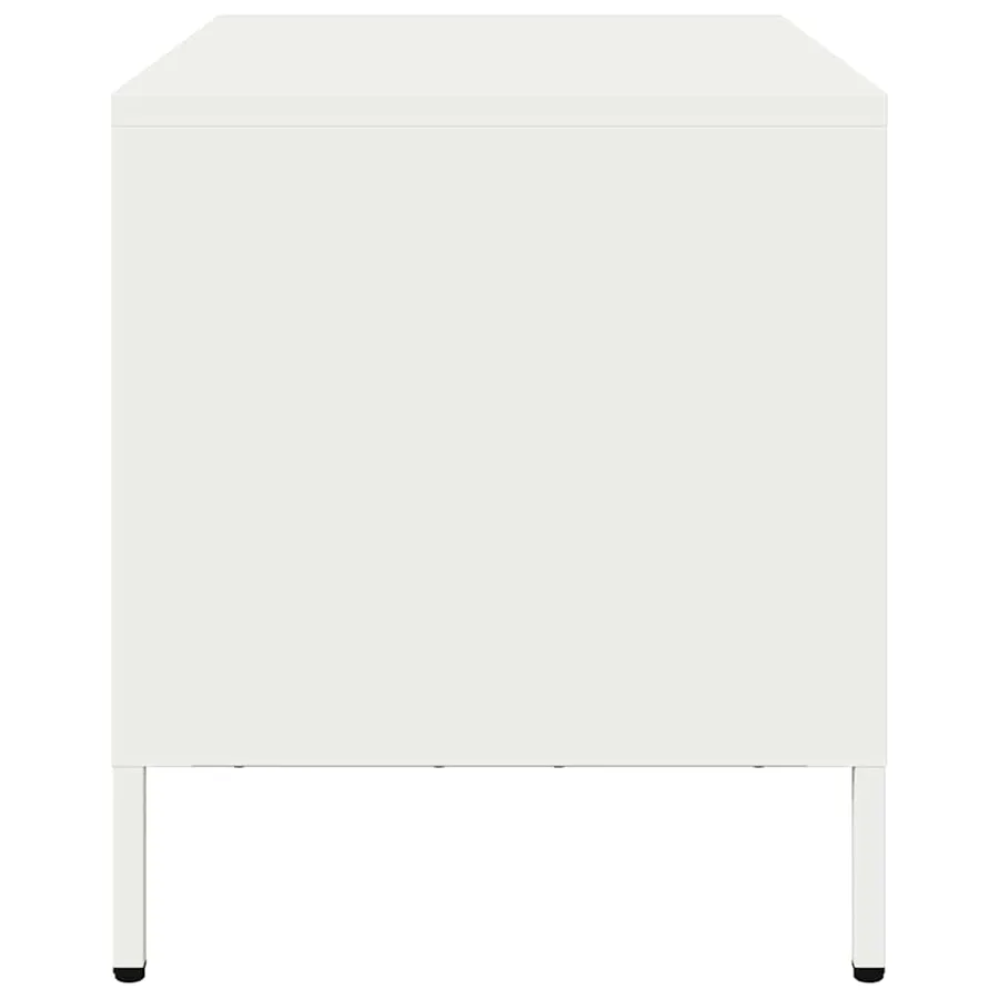 Meuble TV blanc 68x39x43,5 cm acier laminé à froid - 6