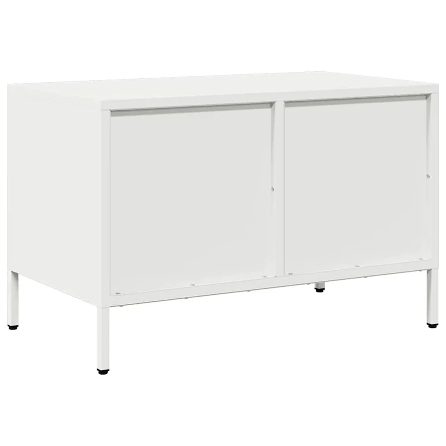 Meuble TV blanc 68x39x43,5 cm acier laminé à froid - 7