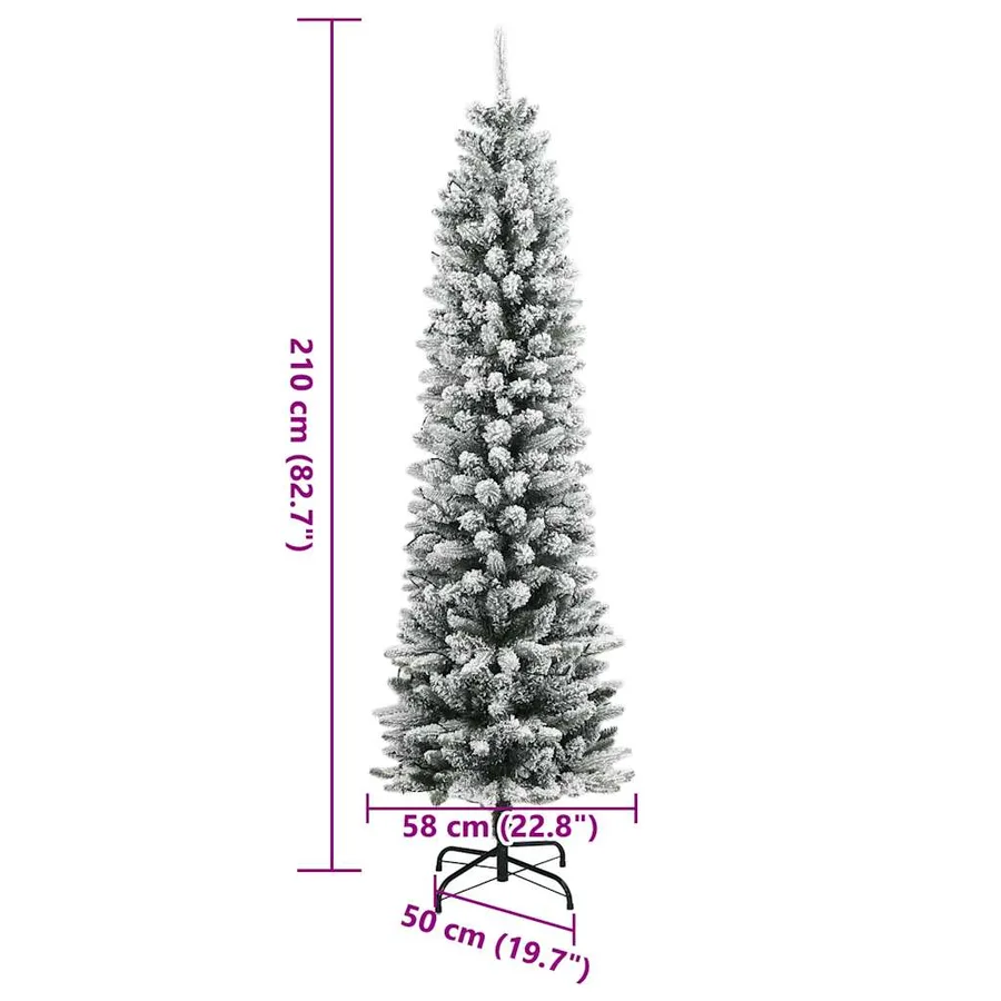 Sapin de Noël artificiel 300 LED et neige floquée 210 cm - 12